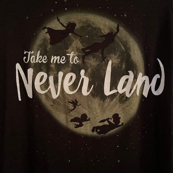 Disney Take Me to Never Land black t-shirt, size small - Picture 3 of 10